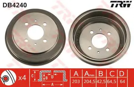 TRW DB4240 Барабан тормозной