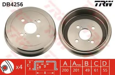 TRW DB4256 Барабан тормозной