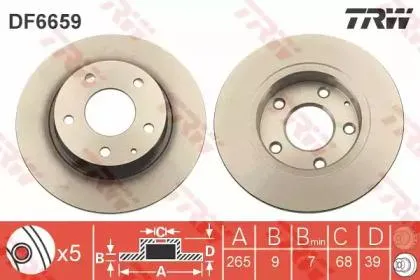 TRW DF6659 Диск торм.задний Mazda 3 13>