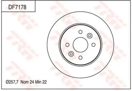 TRW DF7178 Диск торм.перед. Kia SephiaShuma 1.61.8 01-04