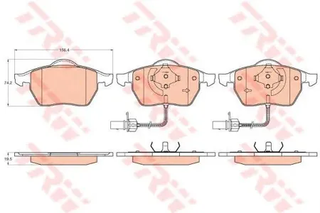 TRW GDB1307 Колодки торм.передние Audi A6 97-02,VW Passat 1.6-2.5TDi 98>