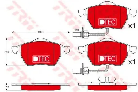 TRW GDB1307DTE Колодки торм.передние с датчиком DTEC COTEC