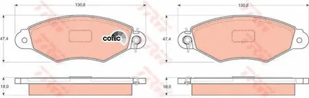 TRW GDB1321 Колодки торм.передние Citroen XSARA 1.4i 97-05