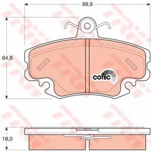 TRW GDB1332 Колодки торм.передние Renault Cli Omega ne 1.2i1.4i1.9D 97-05 без датчика износа