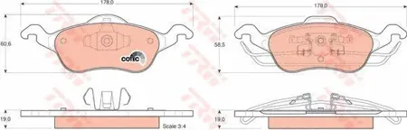 TRW GDB1358 Колодки торм.передние =691 00=FDB1318=571967B Ford Focus 1.4i-2.0i1.8TDi 98>
