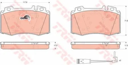 TRW GDB1543 Колодки торм.передние сис. Brembo Mercedes o