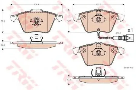 TRW GDB1616 Колодки Audi A3 (8P1) 1.2 TSI [201004-201208],