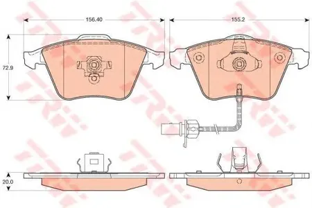 TRW GDB1617 Колодки торм.передние Audi A4 allA6 4.2 quattro 04>