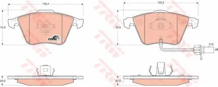 TRW GDB1659 Колодки торм.передние Audi A4 allA6 4,2 quattro 04>