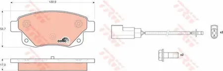 TRW GDB1725 Колодки торм.задние =1252 02 Ford Transit Tourneo Connect 2.3 16V2.2TDCi2.4TDCi 06>