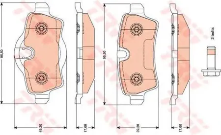 TRW GDB1766 Колодки торм.задние MINI COOPER 01=>