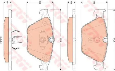 TRW GDB1854 Колодки торм.передние BMW 5(F10) 09-6(F12) 11-7(F01) 08-