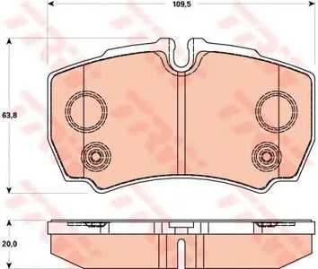 TRW GDB1901 Колодки торм.задние +4 болта Ford Transit 2.2TDCi2.4TDCi 06>