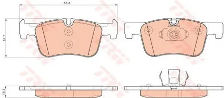 TRW GDB1934 Колодки торм.передние BMW 1 (F20,F21) 11-, 3 (F30,F31,F34,F80) 11-, BMW 4 (F32,F33,F36,F82,F83) 13-