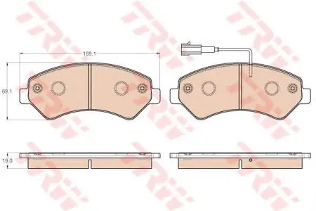 TRW GDB1982 Колодки торм.передние Citroen Jumper 2.2 Hdi 06=>