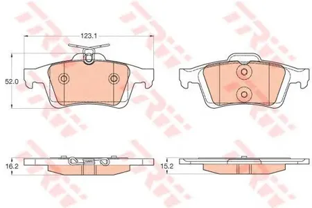 TRW GDB2033 колодки дисковые задн. Ford C-Max Focus 10>
