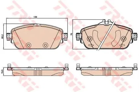 TRW GDB2070 Колодки торм.передние Mercedes W205 C180 1.6-2.02.2CDI 14>