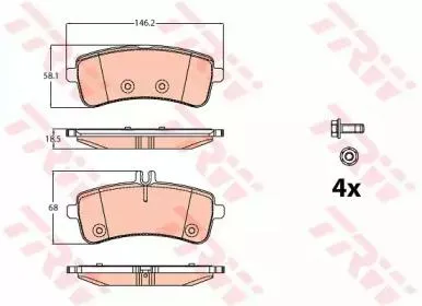 TRW GDB2079 Колодки торм.задние Mercedes W222С217 4.76.0i 13>