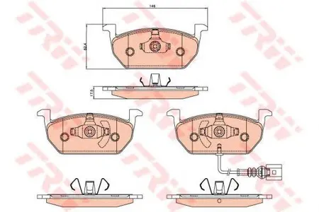TRW GDB2080 Колодки торм.передние Audi A3 (8V1, 8VS, 8V7, 8PA) (0412=>), Audi ( Faw ) A3 (8VS,