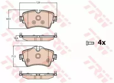 TRW GDB2087 Колодки торм.передние BMW 2 F45F43, MINI 13>
