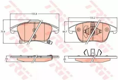 TRW GDB2092 Колодки торм.передние