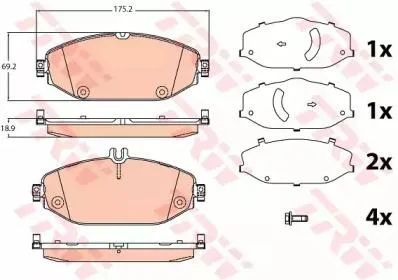 TRW GDB2097 Колодки торм.передние Mercedes W205 C250C300 13>