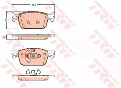 TRW GDB2127 Колодки торм. Audi A4 15-A5 16- передние
