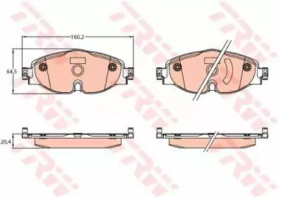 TRW GDB2143 Колодки торм.передние VW Caddy Golf VII Passat Tiguan 12>