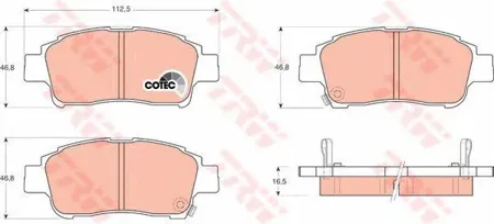 TRW GDB3218 Колодки торм.передние Toyota Yaris 1.01.31.51.4D 99>