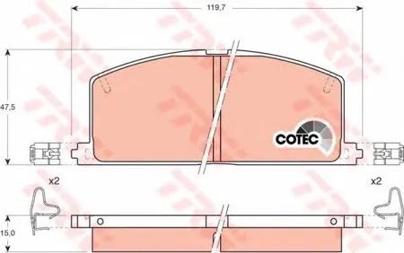 TRW GDB323 Колодки торм.передние Toyota Camry , Carina , Corolla 83-92