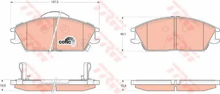TRW GDB3331 Колодки торм.передние Hyundai Accent II 1.3 02-05
