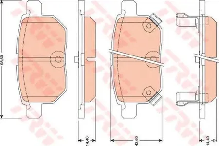 TRW GDB3454 Колодки торм.задние =1286 02 Toyota Auris 1.4VVT-i -2.2D 07>Yaris 1.0VVT-i 06>