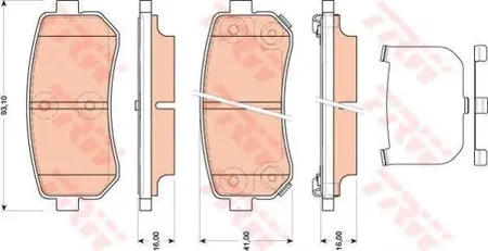 TRW GDB3474 Колодки торм. задн Hyundai i30 1.4-2.01.6D2.0D 07>, Kia Sportage 10>