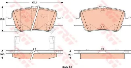 TRW GDB3480 Колодки торм.задние =FDB4048=1356 02 [0446602180] Toyota Auris all 07>