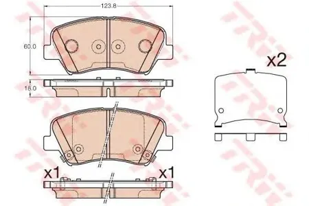 TRW GDB3552 Колодки торм.передние Hyundai Elantra 11>