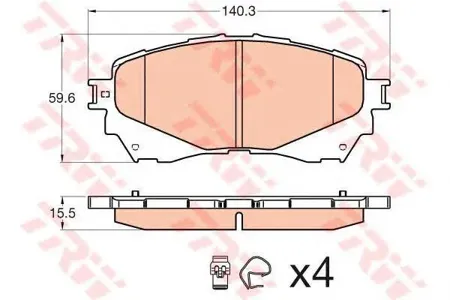 TRW GDB3580 Колодки торм.передние Mazda 6 GJ, GH 2.0 13=>