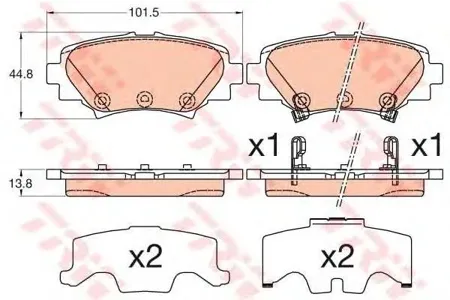 TRW GDB3593 Колодки задние Mazda 3 1.52.02.2D 13>