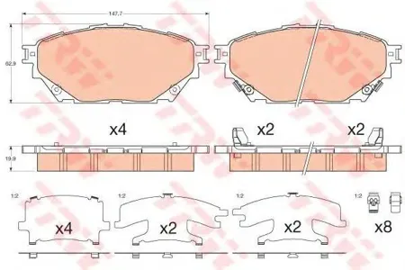 TRW GDB3611 Колодки торм.передние Mitsubishi CANTER, FUSO