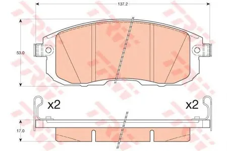 TRW GDB3616 Колодки торм.передние Nissan Tiida 1.61.81.5DCi 09.07>