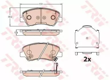 TRW GDB3630 Колодки торм.передние (под пружины )