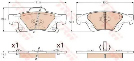 TRW GDB4448 Колодки торм.задние Jeep Grand Cherokee 3.65.76.43.0CRD 10>