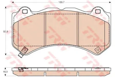 TRW GDB4450 Колодки торм.передние Jeep Grand Cherokee IV, Cadillac CTS II 2.0T6.2 08>