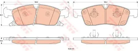 TRW GDB4603 Колодки торм.передние Jeep Grand Cherokee IV 3.0 CRD V6 4x4 13=>