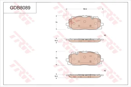 TRW GDB8089 Колодки торм. VAG Q7 Touareg 15- перед.