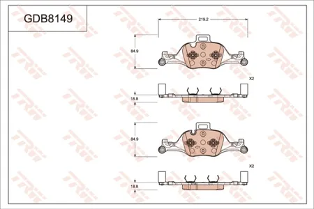 TRW GDB8149 Колодки торм. BMW 7( G11,G12 ) 15- перед.