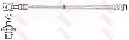 TRW PHD484 Шланг тормозной задн. Audi A4 01=> 263 мм