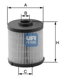 UFI 2602000 Фильтр топливный Ford Mondeo 2.0TDCi 07>, Volvo C30C70V50V70 2.4D5 06>