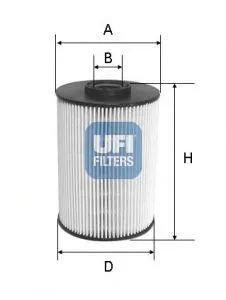 UFI 2603700 Фильтр топливный Citroen C6, Peugeot 407607 2.7HDi 04>