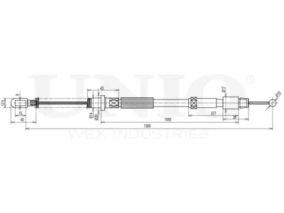 UNIO CAB60018 Трос ручного тормоза Mercedes Sprinter 06- задн.