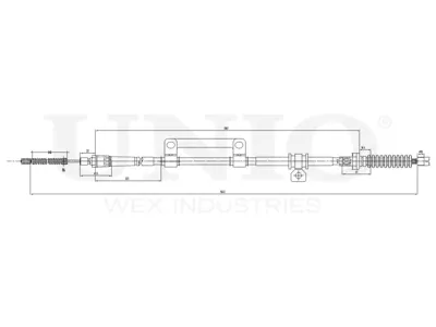UNIO CAB60043 Трос ручного тормоза Kia Cerato SHUMA III 97- лев.